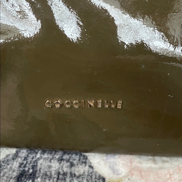 Coccinelle Shiny Olive Green Tote Bag As Is - Picture 2 of 13